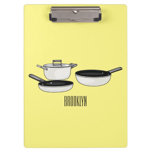 Cartoon-Abbildung von Cookware-Sets Klemmbrett (Vorderseite)