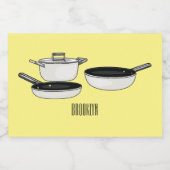 Cartoon-Abbildung von Cookware-Sets Lebensmitteletikett (Einzelnes Label)