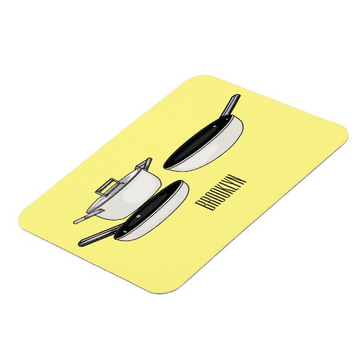 Cartoon-Abbildung von Cookware-Sets Magnet (Linke Seite)