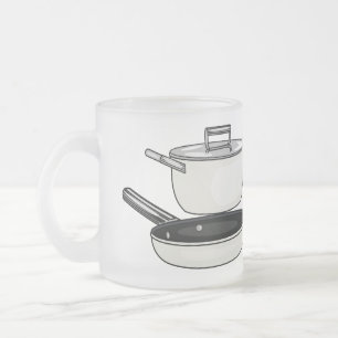 Cartoon-Abbildung von Cookware-Sets Mattglastasse