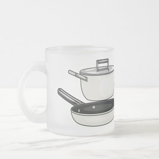 Cartoon-Abbildung von Cookware-Sets Mattglastasse (Links)