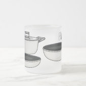 Cartoon-Abbildung von Cookware-Sets Mattglastasse (Mittel)