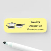 Cartoon-Abbildung von Cookware-Sets Namensschild (Beispiel)