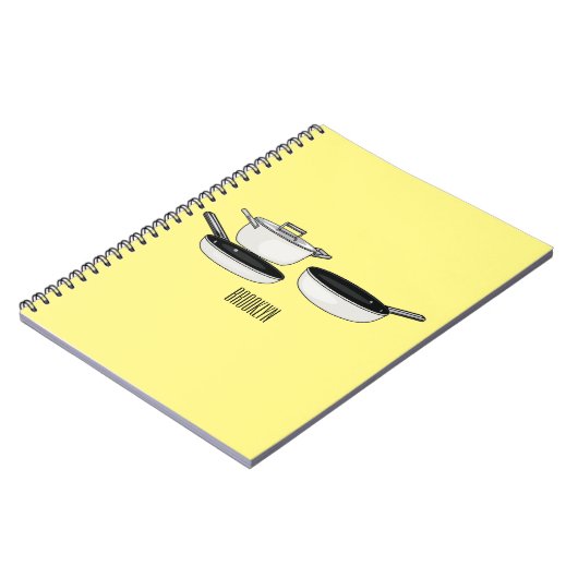 Cartoon-Abbildung von Cookware-Sets Notizblock (Linke Seite)