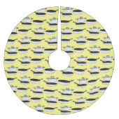 Cartoon-Abbildung von Cookware-Sets Polyester Weihnachtsbaumdecke (Vorderseite)