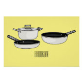 Cartoon-Abbildung von Cookware-Sets Poster (Vorderseite)