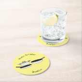 Cartoon-Abbildung von Cookware-Sets Runder Pappuntersetzer (Vor Ort)