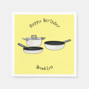 Cartoon-Abbildung von Cookware-Sets Serviette