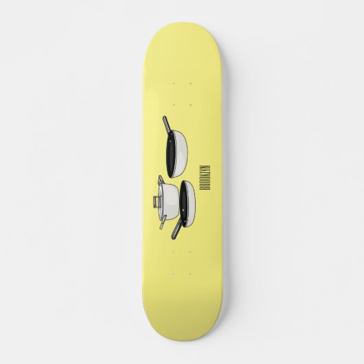 Cartoon-Abbildung von Cookware-Sets Skateboard (Vorne)