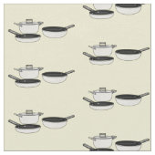 Cartoon-Abbildung von Cookware-Sets Stoff (Nahaufnahme)