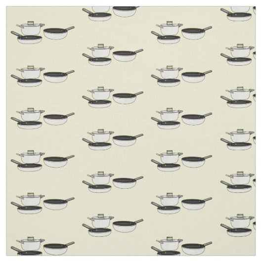 Cartoon-Abbildung von Cookware-Sets Stoff (Muster)