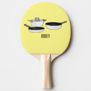 Cartoon-Abbildung von Cookware-Sets Tischtennis Schläger