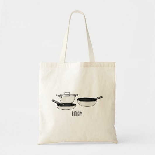 Cartoon-Abbildung von Cookware-Sets Tragetasche (Vorne)