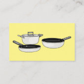Cartoon-Abbildung von Cookware-Sets Visitenkarte (Rückseite)