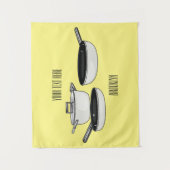 Cartoon-Abbildung von Cookware-Sets Wandteppich (Vorderseite)