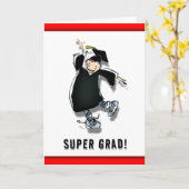 Cartoon Abschluss Glückwunsch Karte (Gelbe Blume)