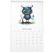 Cartoon Abstrakt Big Mit Augen Birds Kalender (Feb 2026)