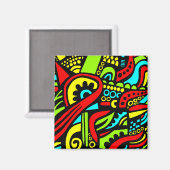 Cartoon Abstrakt Magnet (Vorderseite/Rückseite)