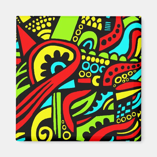 Cartoon Abstrakt Magnet (Vorne)