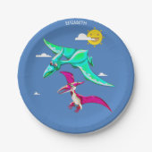 Cartoon Abstrakte Dinosaurier, bekannt als Pteroda Pappteller (Vorderseite)