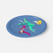 Cartoon Abstrakte Dinosaurier, bekannt als Pteroda Pappteller (Schrägansicht)