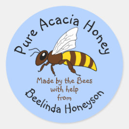 Cartoon Acacia Honey Jar Label Stickers