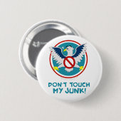 Cartoon-Adler tun nicht Touch mein lustiges TSA Button (Vorne & Hinten)