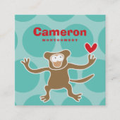 Cartoon Affe Ape Kid Profil Foto Aufrufkarte Quadratische Visitenkarte (Vorderseite)