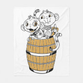 Cartoon-Affe Fleecedecke (Vorderseite)