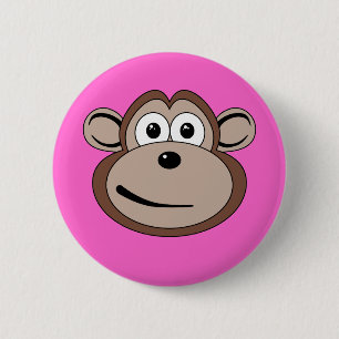 Cartoon-Affe-Gesichts-Knopf Button