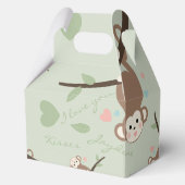 Cartoon-Affe Pastellgrüne Gefallen-Box Geschenkschachtel (Vorderseite)