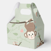 Cartoon-Affe Pastellgrüne Gefallen-Box Geschenkschachtel (Rückseite)