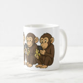 Cartoon-Affen auf Mobiltelefonen Kaffeetasse (VorderseiteRechts)