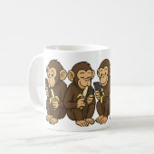 Cartoon-Affen auf Mobiltelefonen Kaffeetasse (Vorderseite Links)
