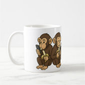 Cartoon-Affen auf Mobiltelefonen Kaffeetasse (Links)