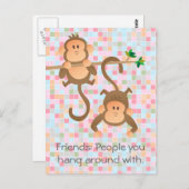 Cartoon-Affen herumhängen Postkarte (Vorne/Hinten)