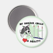Cartoon Agility Border Collie Magnet (Vorderseite/Rückseite)