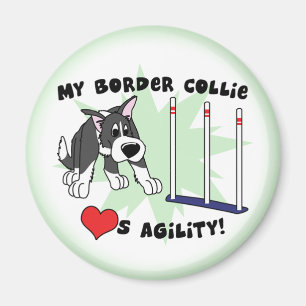 Cartoon Agility Border Collie Magnet