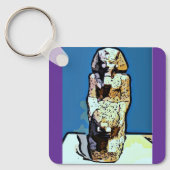 Cartoon Ägyptische Statue Schlüsselanhänger (Vorderseite)