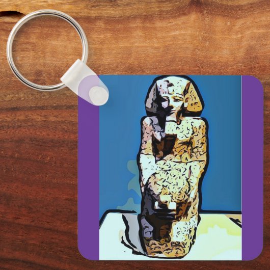 Cartoon Ägyptische Statue Schlüsselanhänger (Vorderseite)