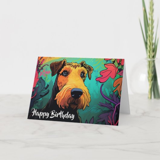 Cartoon Airedale Terrier im Tessin Karte (Vorderseite)