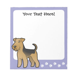 Cartoon Airedale Terrier / Welsh Terrier Notizblock