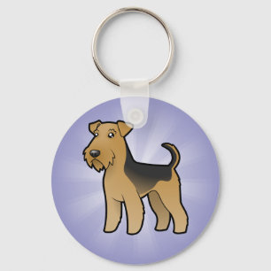 Cartoon Airedale Terrier / Welsh Terrier Schlüsselanhänger
