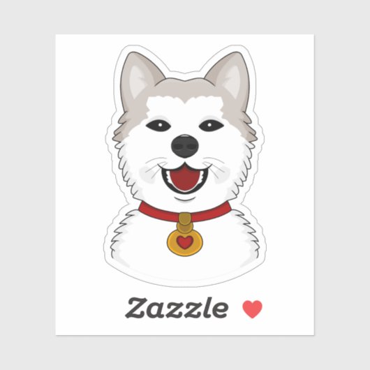 Cartoon Akita Hund - Vinyl-Aufkleber Aufkleber (Blatt)