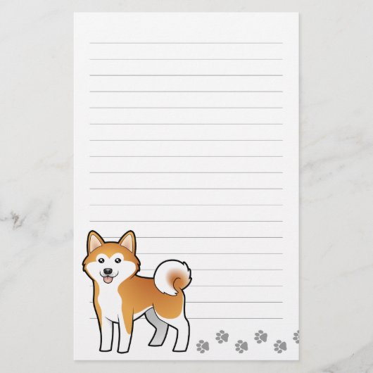 Cartoon Akita Inu/Shiba Inu Briefpapier (Vorderseite)