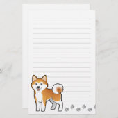 Cartoon Akita Inu/Shiba Inu Briefpapier (Vorne/Hinten)