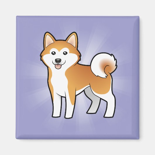 Cartoon Akita Inu / Shiba Inu Magnet (Vorne)