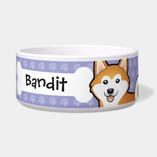 Cartoon Akita Inu / Shiba Inu Napf