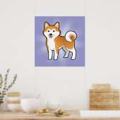 Cartoon Akita Inu / Shiba Inu Poster (Küche)