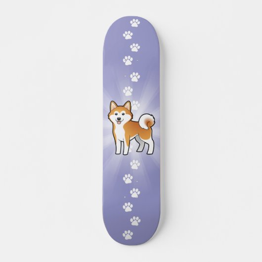 Cartoon Akita Inu/Shiba Inu Skateboard (Vorne)